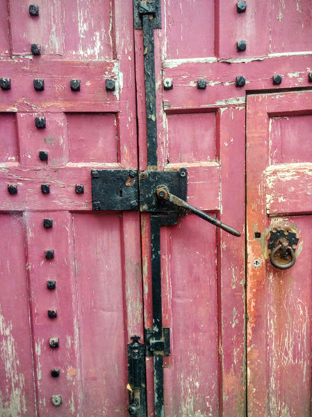 Locked red gate